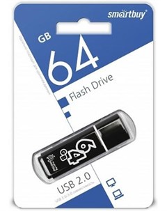 USB Flash Glossy series Black 64GB SB64GBGS K Smart buy