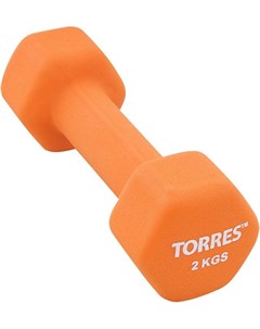 Гантель цельная PL55012 2 кг оранжевый Torres