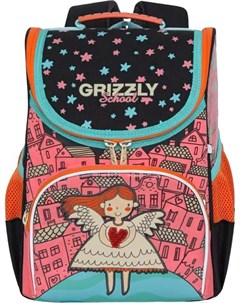 Школьный рюкзак RAm 084 4 розовый черный Grizzly