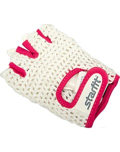 Перчатки для фитнеса SU 110 S белый розовый Starfit
