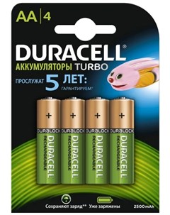 Аккумуляторная батарейка HR6 4BL 2400mAh B0014863 Duracell