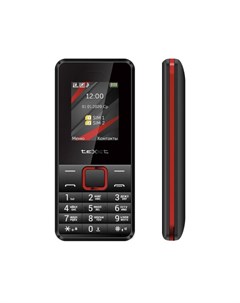 Мобильный телефон tm 207 черный красный Texet