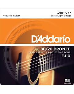 Струны для акустической гитары EJ10 D'addario
