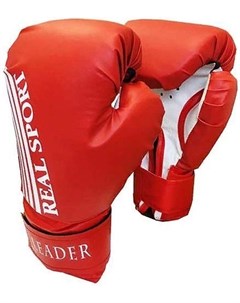 Боксерские перчатки Leader 8 унций красный Real sport