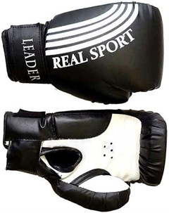 Боксерские перчатки Leader 4 унций черный Real sport