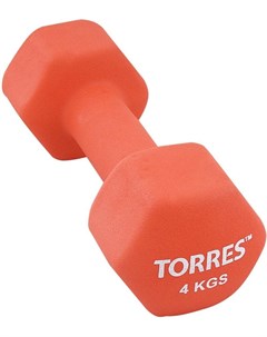 Гантель цельная неопрен 4 кг красный PL55014 Torres
