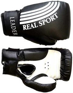 Боксерские перчатки Leader 10 Oz черный Real sport