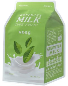 Маска для лица Тканевая Green Tea Milk One Pack 21г A'pieu