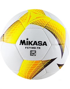 Футбольный мяч F571MD TR O pазмер 5 белый желтый Mikasa