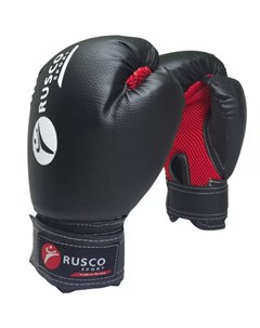 Боксерские перчатки 8 Oz черный Rusco sport