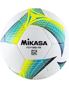 Футбольный мяч F571MD TR B pазмер 5 белый голубой Mikasa