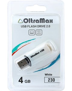Usb flash OM 4GB 230 белый Oltramax