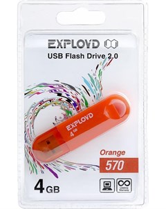 Usb flash 570 4Gb оранжевый Exployd