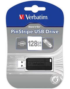 Usb flash PinStripe 128GB черный 49071 Verbatim