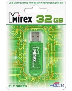Usb flash Флеш накопитель 32GB Mirex Elf 2 0 Зеленый 13600 FMUGRE32 Sandisk