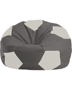 Кресло мешок Мяч Стандарт М1 1 357 темно серый белый Flagman