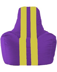 Кресло мешок кресло Спортинг С1 1 35 фиолетовый с жёлтыми полосками Flagman