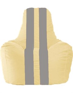 Кресло мешок кресло Спортинг С1 1 140 светло бежевый с серыми полосками Flagman