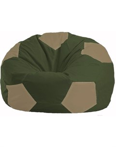 Кресло мешок Мяч Стандарт М1 1 52 темно оливковый бежевый Flagman