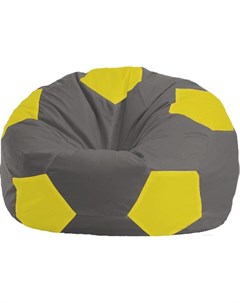 Кресло мешок Мяч Стандарт М1 1 360 темно серый желтый Flagman