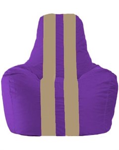 Кресло мешок кресло Спортинг С1 1 70 фиолетовый с бежевыми полосками Flagman