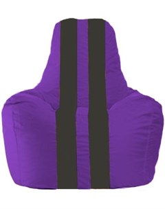 Кресло мешок кресло Спортинг С1 1 67 фиолетовый с чёрными полосками Flagman