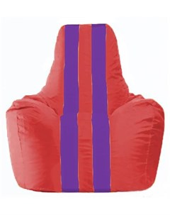 Кресло мешок кресло Спортинг С1 1 458 красный с фиолетовыми полосками Flagman
