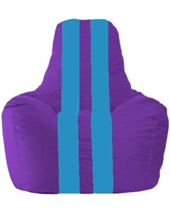 Кресло мешок кресло Спортинг С1 1 74 фиолетовый с голубыми полосками Flagman