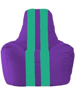 Кресло мешок кресло Спортинг С1 1 75 фиолетовый с бирюзовыми полосками Flagman