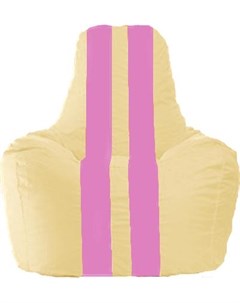 Кресло мешок кресло Спортинг С1 1 142 светло бежевый с розовыми полосками Flagman