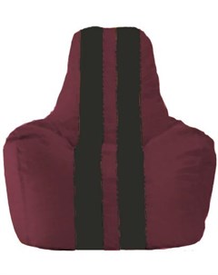 Кресло мешок кресло Спортинг С1 1 299 бордовый с чёрными полосками Flagman