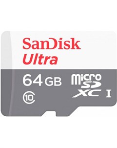 Карта памяти microSD 64GB microSDXC Class 10 Ultra UHS I 100MB s SDSQUNR 064G GN3MN Sandisk