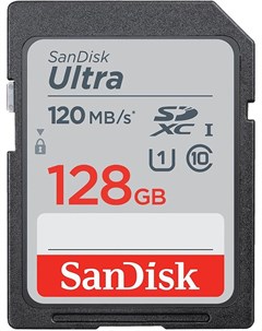 Карта памяти SD 128GB SDXC Class 10 UHS I Ultra 120MB s SDSDUN4 128G GN6IN Sandisk