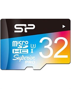 Карта памяти microSD 32GB Superior Pro microSDHC Class 10 UHS I U3 Colorful SP032GBSTHDU3V20SP Silicon power