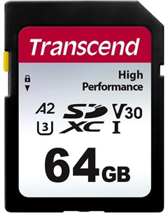 Карта памяти 64GB SD Card UHS I U3 A2 TS64GSDC330S Transcend