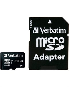 Карта памяти microSDHC Class 10 32GB адаптер 44083 Verbatim