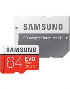 Карта памяти 64GB EVO PLUS microSDXC Class 10 UHS l SD адаптер MB MC64HA RU Samsung