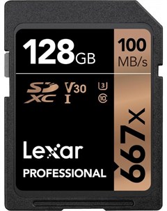 Карта памяти SDXC Memory Card 128Gb V30 UHS I U3 Lexar
