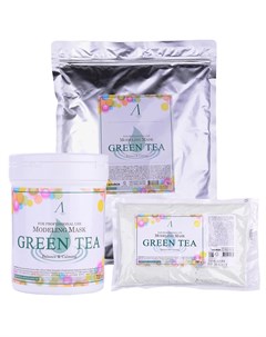 Маска альгинатная с экстрактом зеленого чая успокаивающая green tea modeling mask Anskin