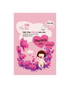 Маска тканевая с плацентой mj care daily dewy placenta mask pack Mijin