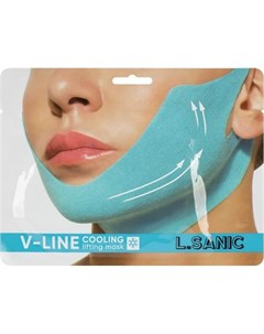 Маска бандаж для коррекции овала лица с охлаждающим эффектом v line cooling lifting face mask L’sanic