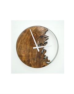 Часы с фрагментом спила вяза коричневый Wowbotanica