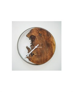 Часы с фрагментом спила вяза коричневый Wowbotanica