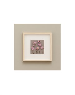 Картина с розовыми сухоцветами бежевый 25x25 см Wowbotanica
