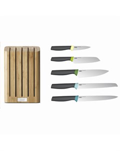 Набор ножей elevate knives bamboo черный 15x35x6 см Joseph joseph