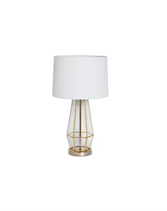 Лампа настольная металлическая золотая белый абажур белый 35x72 см Garda decor