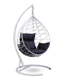 Подвесное кресло кокон alicante белое с черной подушкой белый 110x195x110 см Лаура