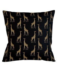 Интерьерная подушка группа жирафов в черном черный 45x12x45 см Object desire