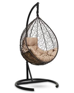 Подвесное кресло кокон sevilla comfort коричневое с бежевой подушкой коричневый 105x195x105 см Лаура