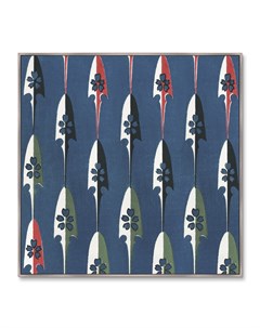 Репродукция картины на холсте vintage print of japanese textile 82 1904г синий 105x105 см Картины в квартиру
